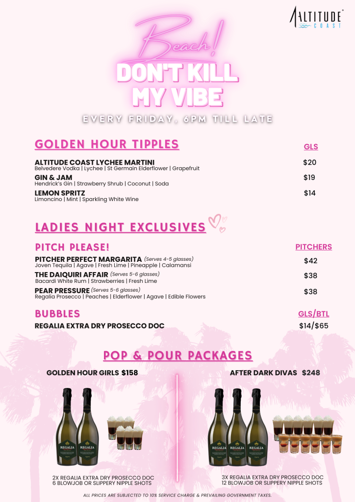 1AC Ladies Night Menu