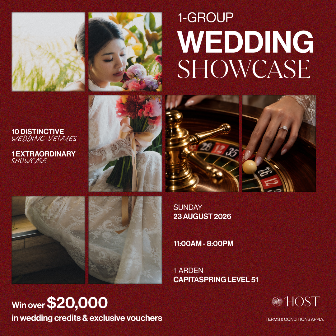 1-Group Wedding Showcase 2026 key visual showing the date, venue and wedding credits prize